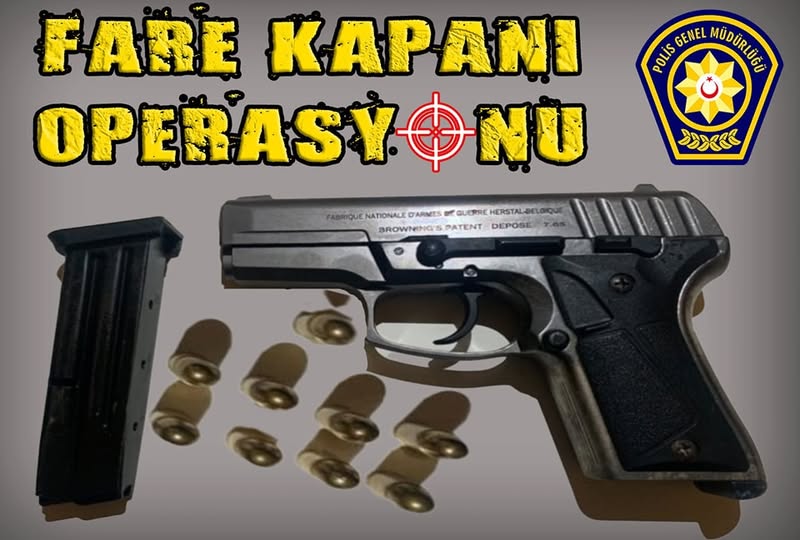Lefkoşa'da "Fare Kapanı" Operasyonu: Tabanca, şarjör ve mermi ele geçirildi